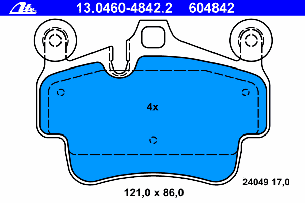 Комплект тормозных колодок, дисковый тормоз 13.0460-4842.2