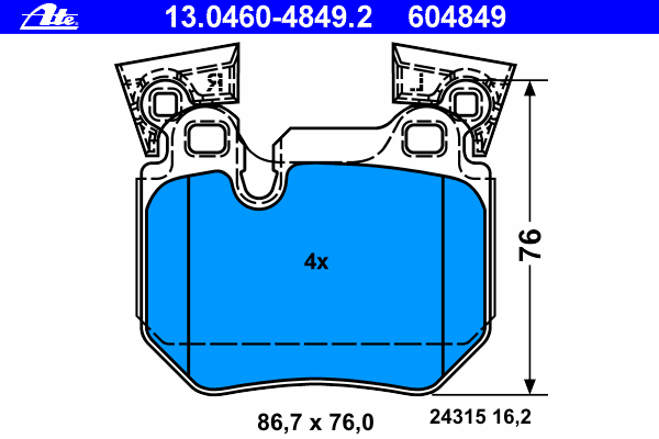 Brake Pad Set, disc brake 13.0460-4849.2