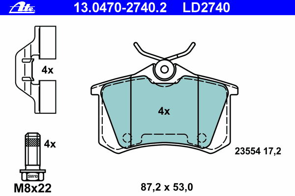 Kit de plaquettes de frein, frein à disque 13.0470-2740.2