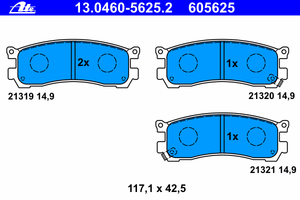Комплект тормозных колодок, дисковый тормоз 13.0460-5625.2