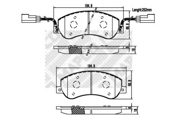 Комплект тормозных колодок, дисковый тормоз 6856