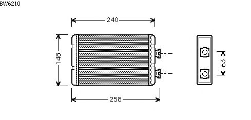 Permutador de calor, aquecimento do habitáculo BW6210