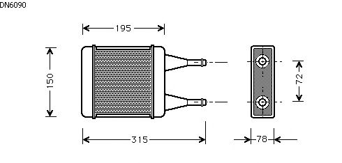 Permutador de calor, aquecimento do habitáculo DN6090