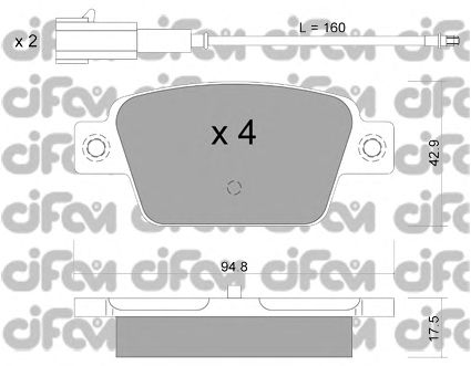 Kit de plaquettes de frein, frein à disque 822-323-1