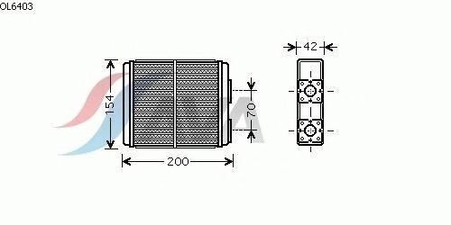 Permutador de calor, aquecimento do habitáculo OL6403