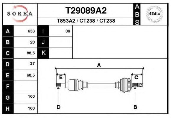 Arbre de transmission T29089A2