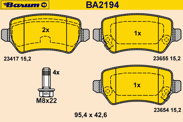 Brake Pad Set, disc brake BA2194
