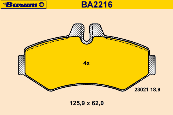 Комплект тормозных колодок, дисковый тормоз BA2216