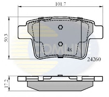 Комплект тормозных колодок, дисковый тормоз CBP01557