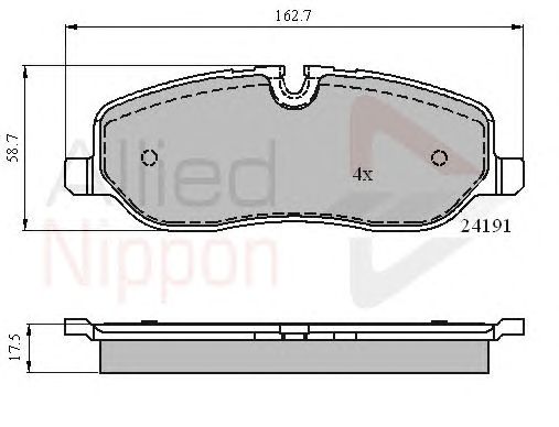 Комплект тормозных колодок, дисковый тормоз ADB01533