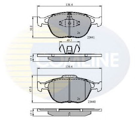 Комплект тормозных колодок, дисковый тормоз CBP01150