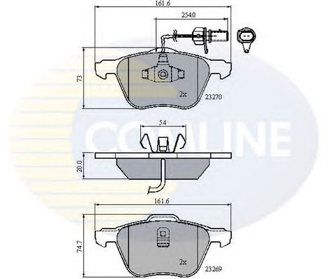 Комплект тормозных колодок, дисковый тормоз CBP11136