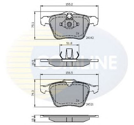 Комплект тормозных колодок, дисковый тормоз CBP01608