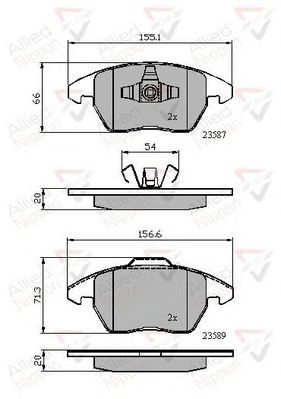 Комплект тормозных колодок, дисковый тормоз ADB01224
