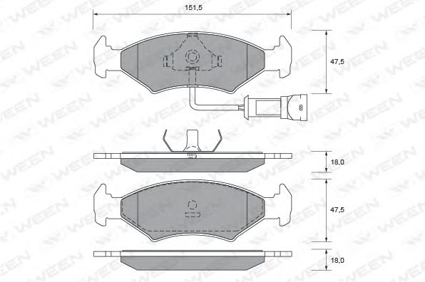 Комплект тормозных колодок, дисковый тормоз 151-2055