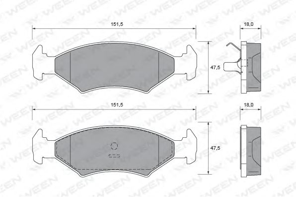 Комплект тормозных колодок, дисковый тормоз 151-2065