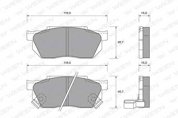Комплект тормозных колодок, дисковый тормоз 151-2225