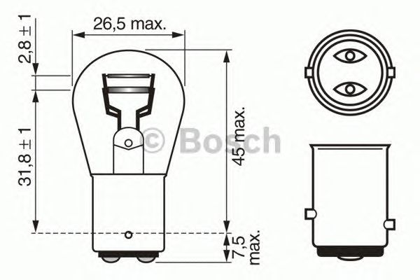Bulb, indicator; Bulb, brake-/taillight; Bulb, stop light; Bulb, rear fog light; Bulb, reverse light; Bulb, tail light; Bulb, park-/position light; Bulb, contour-/marker light 1 987 302 202