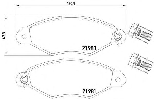 Комплект тормозных колодок, дисковый тормоз MDB1837