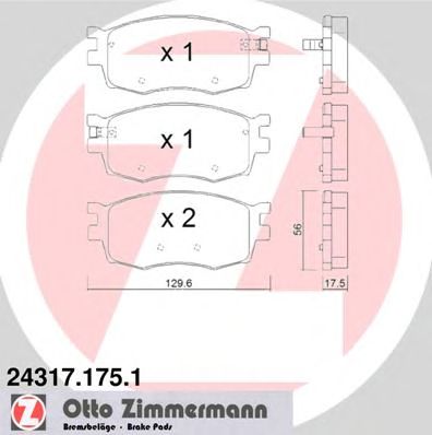 Комплект тормозных колодок, дисковый тормоз 24317.175.1