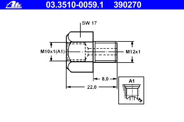 Adapter, Bremsleitung 03.3510-0059.1