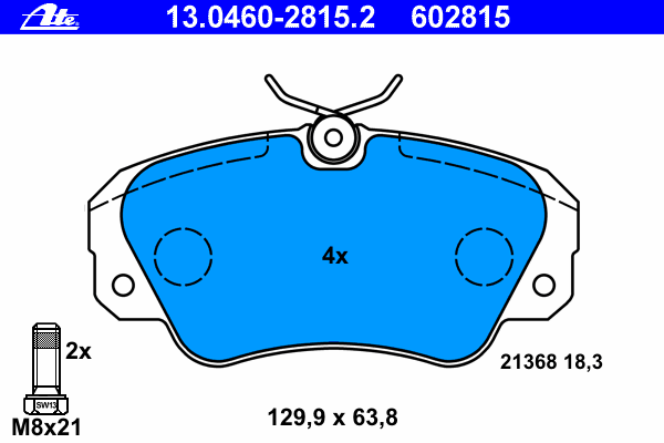 Комплект тормозных колодок, дисковый тормоз 13.0460-2815.2