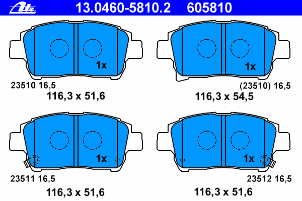 Комплект тормозных колодок, дисковый тормоз 13.0460-5810.2