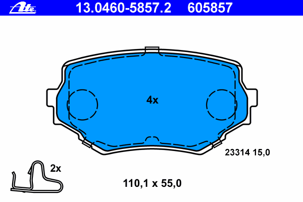 Комплект тормозных колодок, дисковый тормоз 13.0460-5857.2