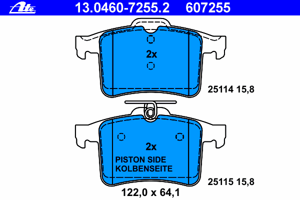 Brake Pad Set, disc brake 13.0460-7255.2
