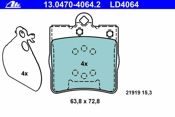 Kit de plaquettes de frein, frein à disque 13.0470-4064.2