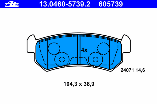 Kit de plaquettes de frein, frein à disque 13.0460-5739.2