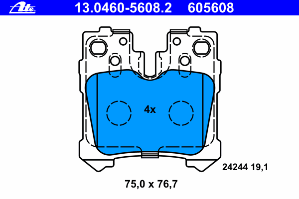 Комплект тормозных колодок, дисковый тормоз 13.0460-5608.2