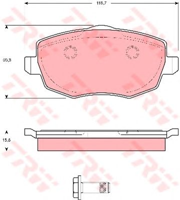 Комплект тормозных колодок, дисковый тормоз GDB1593