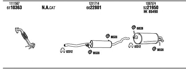 Exhaust System FOH17611