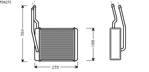 Теплообменник, отопление салона FD6272
