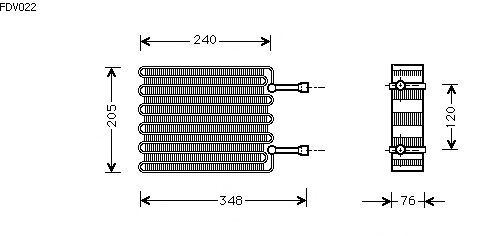 Evaporador, ar condicionado FDV022