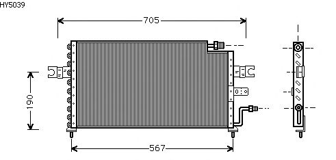 Condensator, airconditioning HY5039