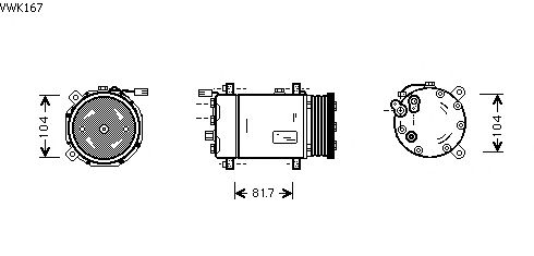 Kompressor, klimaanlegg VWK167