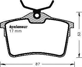 Комплект тормозных колодок, дисковый тормоз 960