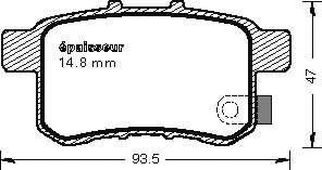 Kit de plaquettes de frein, frein à disque 979