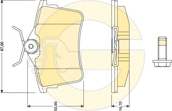 Комплект тормозных колодок, дисковый тормоз 6117991