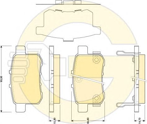 Комплект тормозных колодок, дисковый тормоз 6134829