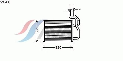 Permutador de calor, aquecimento do habitáculo KA6088