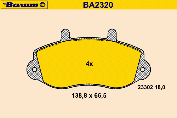 Комплект тормозных колодок, дисковый тормоз BA2320