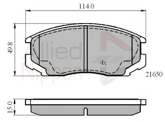 Комплект тормозных колодок, дисковый тормоз ADB0415