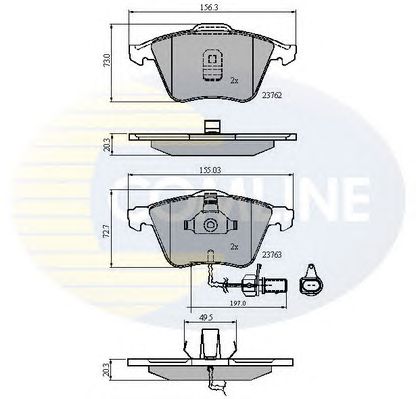 Комплект тормозных колодок, дисковый тормоз CBP11200