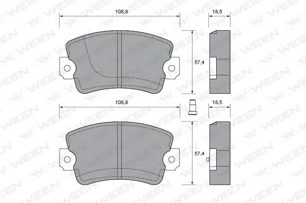 Комплект тормозных колодок, дисковый тормоз 151-2059
