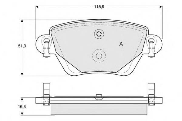 Комплект тормозных колодок, дисковый тормоз PF1259