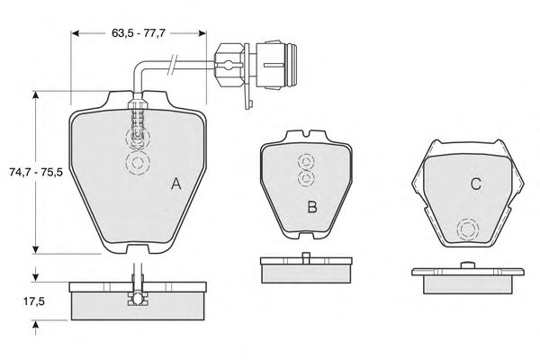 Kit de plaquettes de frein, frein à disque PF1315