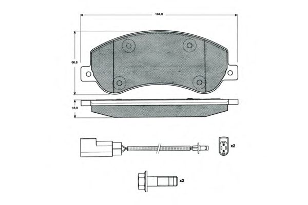 Комплект тормозных колодок, дисковый тормоз PF1477